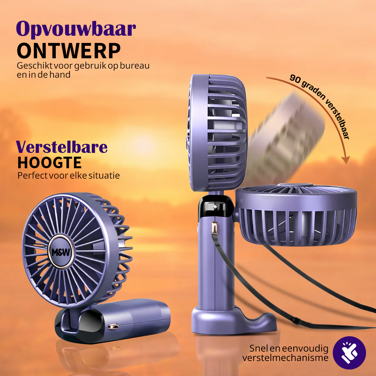 M&W Draagbare Hand Ventilator - Afbeelding 3