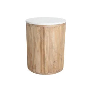 Ronde Bijzettafel Malakka Marmer Wit Raw Materials