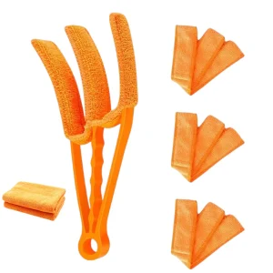 Jaloezie Reiniger - Oranje - 3 Extra Doekjes - 1 Microvezeldoek - Geschikt voor Luxaflex - Lamellen Schoonmaken