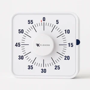 Leerklok 19 x 19 cm - Witte Timer voor Kinderen - Aftelklok voor Educatief Gebruik