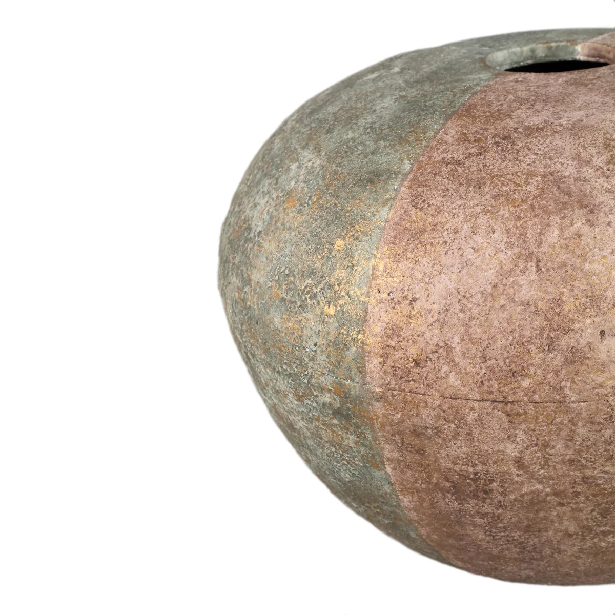 Chareece Cement Vaas Grijs Half Bruin Rond L Ø40xH27cm PTMD - Afbeelding 3