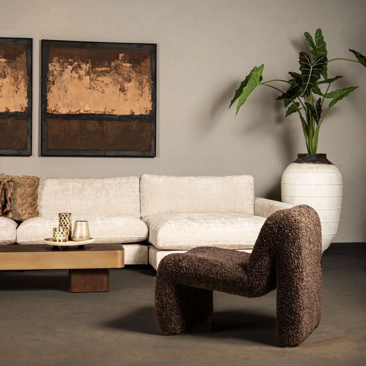 Oslo Luxe Fauteuil Teddy Coffee PTMD - Afbeelding 3