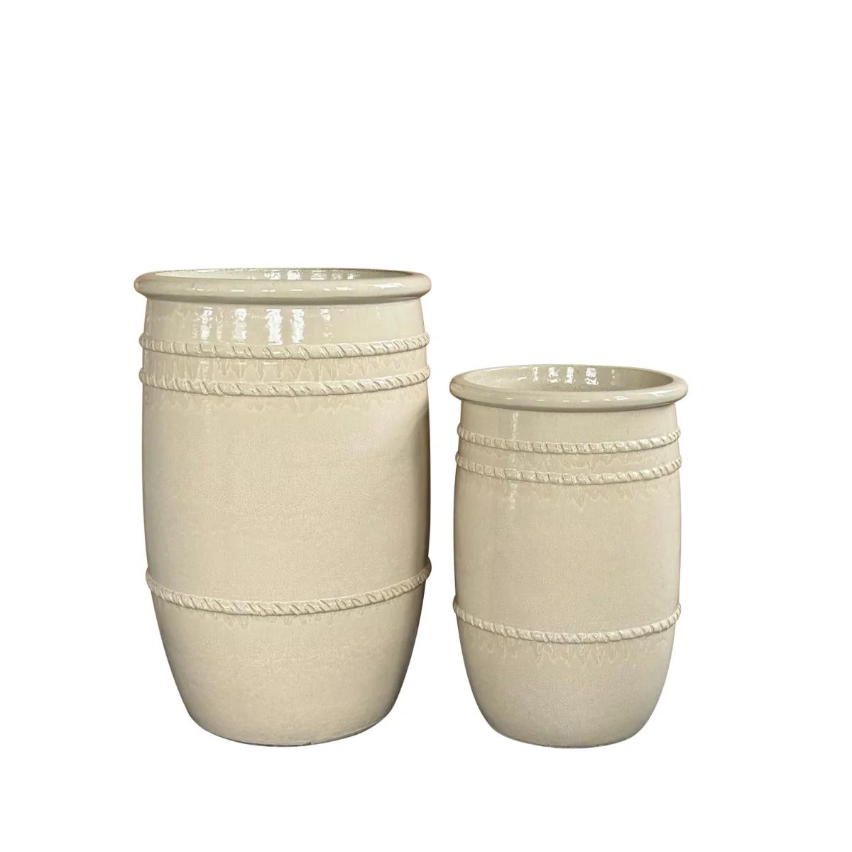 Pot Lilliah Creme Keramiek Pot Hoog Set van 2 PTMD - Afbeelding 2