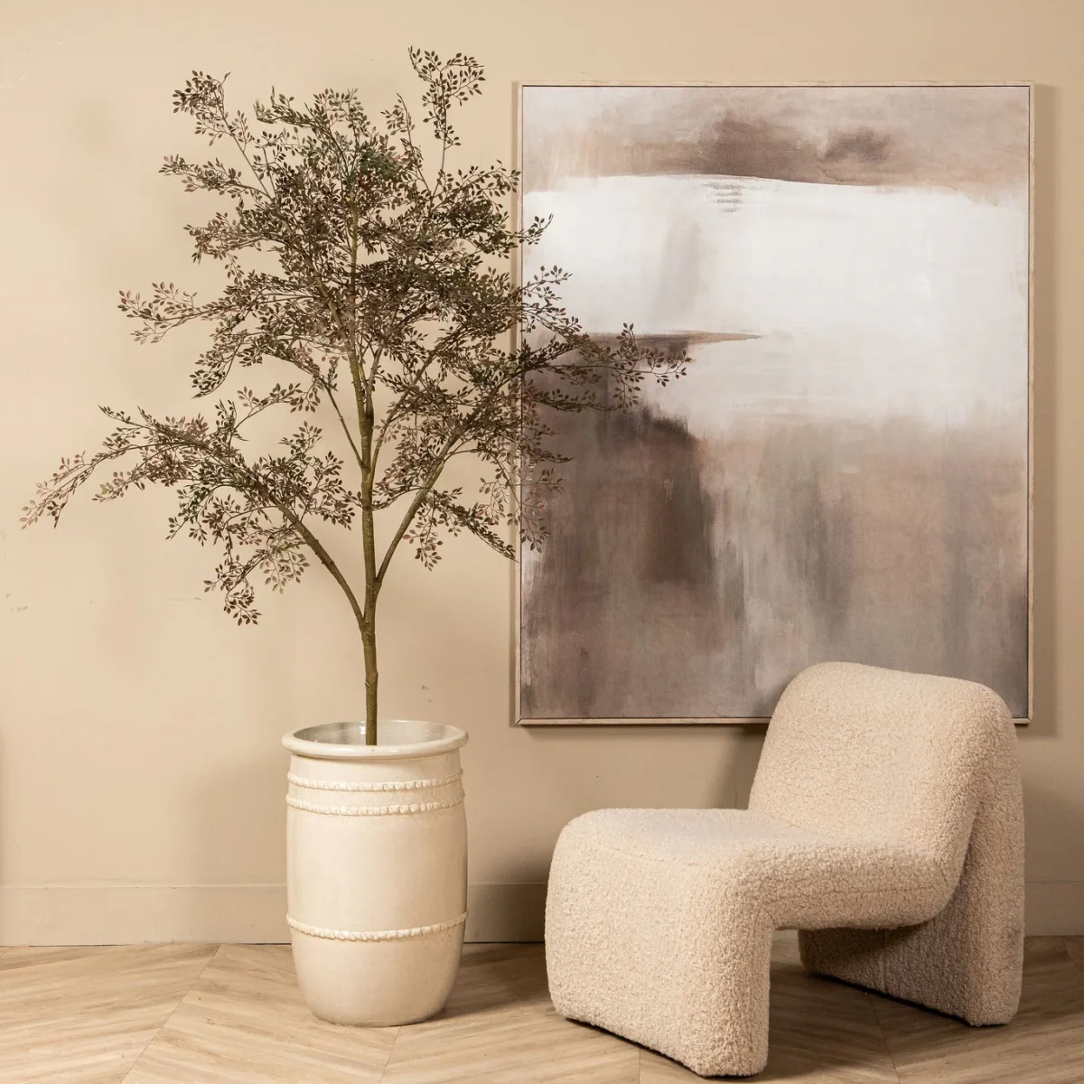 Pot Lilliah Creme Keramiek Pot Hoog Set van 2 PTMD - Afbeelding 3