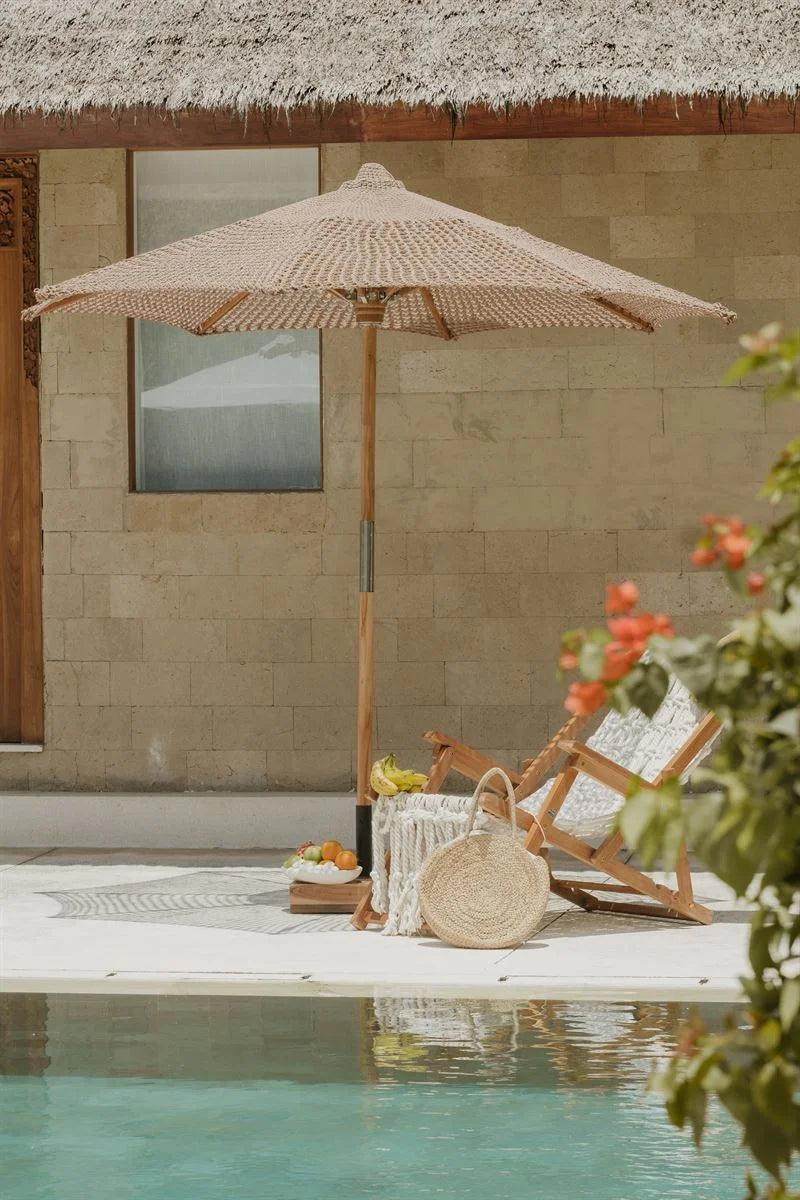 Handgeknoopte Parasol - Pacific Sand Rond - 250cm - Afbeelding 4