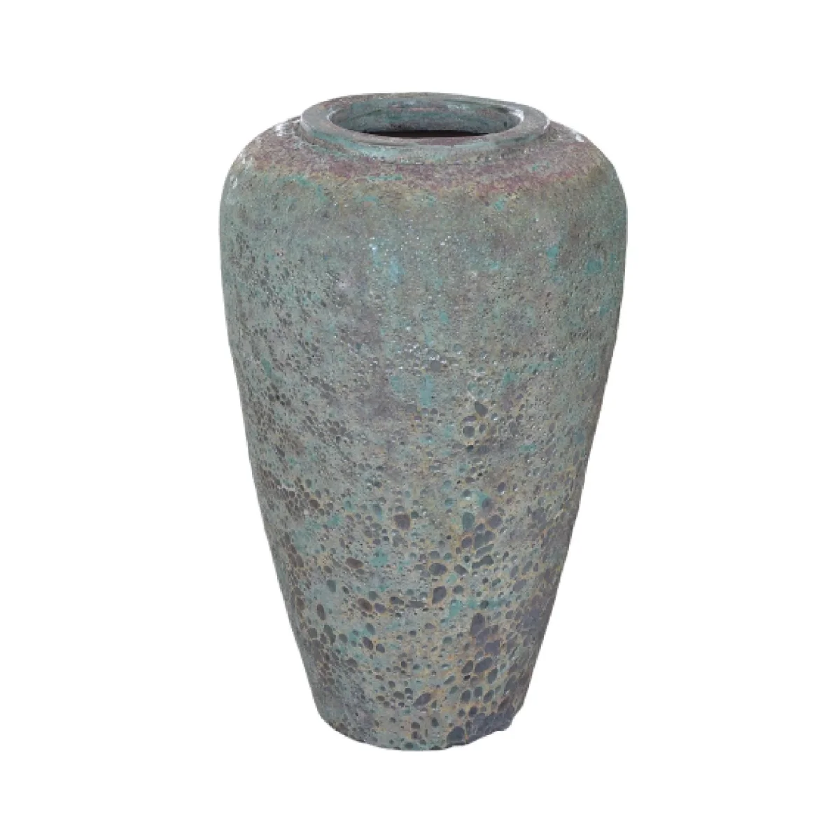 Jossilyn Green Round Ceramic Pot Rough Finish High PTMD