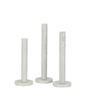 Kaarshouder Marmer Wit set van 3 J-Line