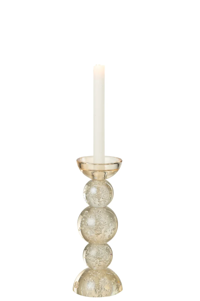 Kandelaar Glas Champagnekleurig Small J-Line - Afbeelding 4