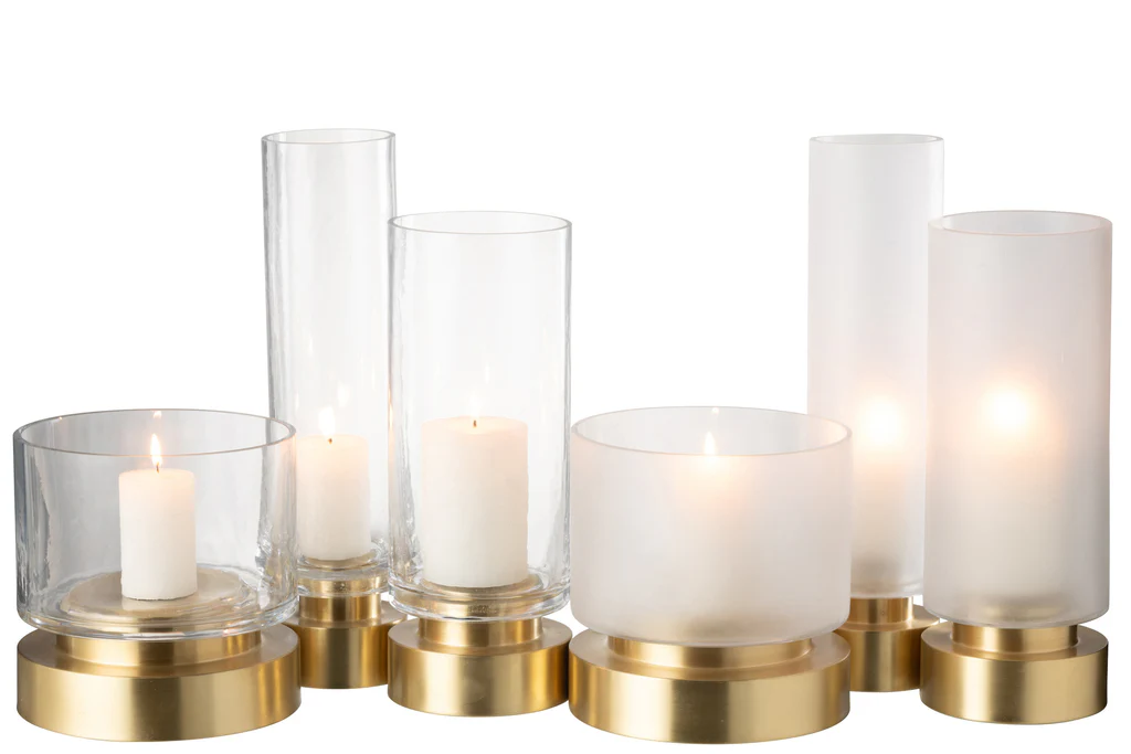 Kandelaar Pia Half Goud Large Set van 2 J-Line - Afbeelding 5