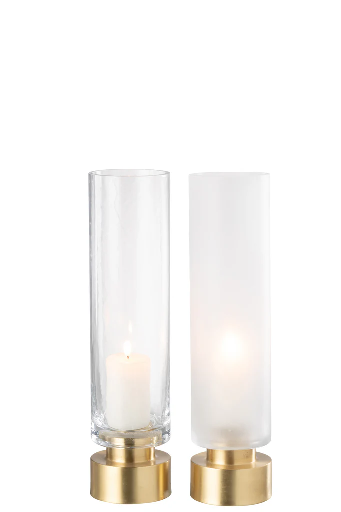 Kandelaar Pia Half Goud Large Set van 2 J-Line - Afbeelding 4