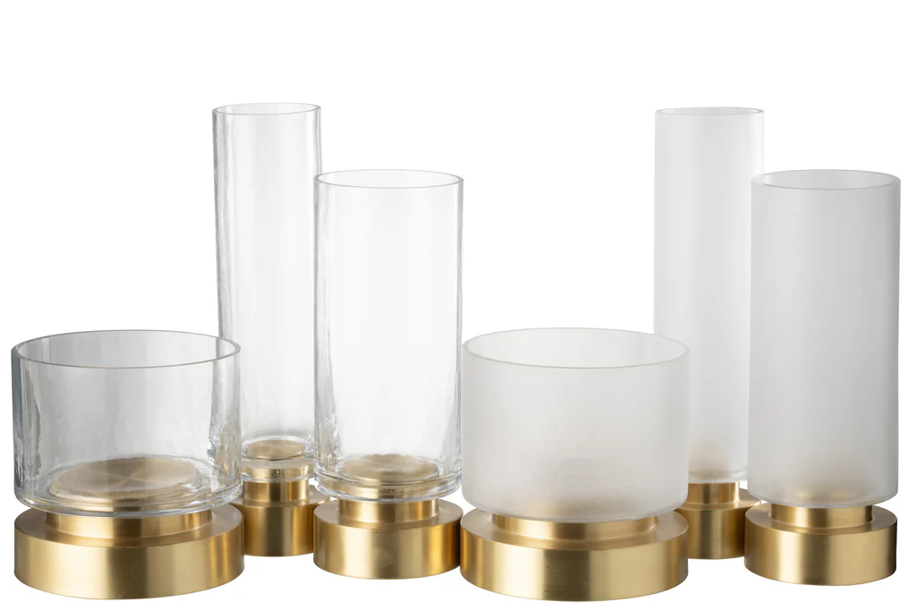Kandelaar Pia Half Goud Large Set van 2 J-Line - Afbeelding 6
