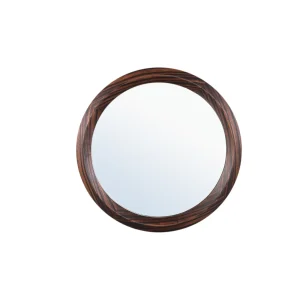 Nibbi Brown Wooden Mirror Twist Round Frame 65x5x65cm PTMD