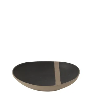 Saladebord Keramiek Zwart/Taupe J-Line