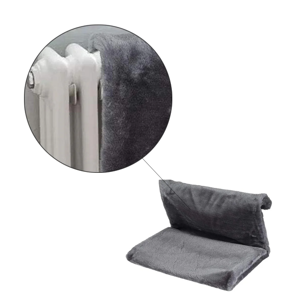 Kattenmand Radiator - Grijs - Tot 5 KG - Hangende Kattenmand voor aan de Verwarming - Kattenhangmat - Afbeelding 4
